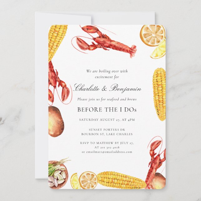 Invitación Fiesta de compromiso con letra elegante (Anverso)