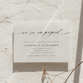 Invitación Fiesta de Compromiso con Letra Minimalista