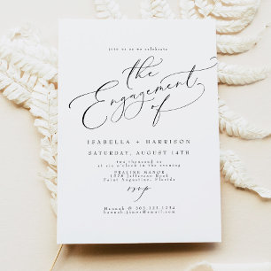 Invitación Fiesta de Compromiso con Letra Minimalista Elegant