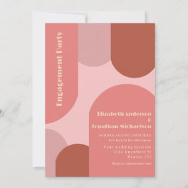 Invitación Fiesta de compromiso Coral Pink Retro Arches