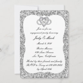 Invitación Fiesta de Compromiso Corazón Infinito Brillo Plate
