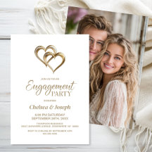 Fiesta de Compromiso Corazones de Oro Elegantes