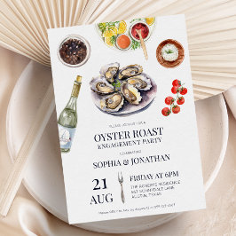 Invitación Fiesta de compromiso costero elegante para ostras