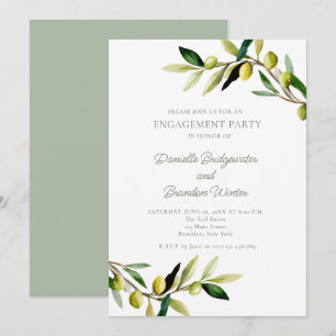 Invitación Fiesta de Compromiso de Aceitunas Italianas Verano