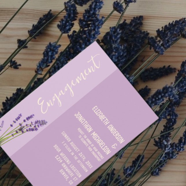 Invitación Fiesta de compromiso de amor de Lavender (Subido por el creador)
