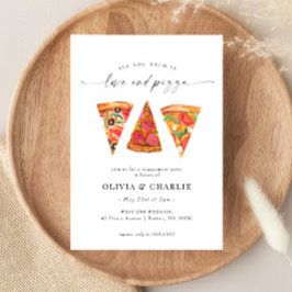 Invitación Fiesta de compromiso de amor y pizza