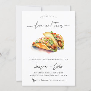 Invitación Fiesta de compromiso de amor y tacos