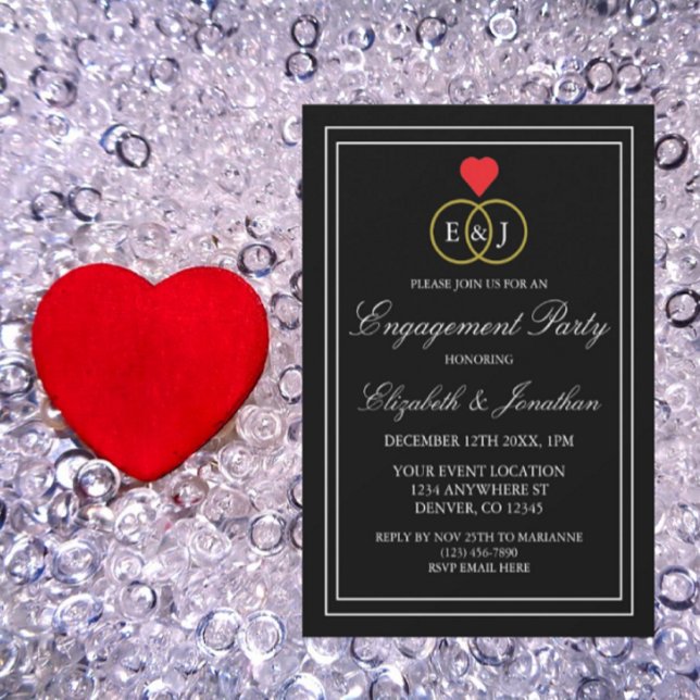 Invitación Fiesta de compromiso de anillos entrelazados (Subido por el creador)