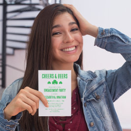 Invitación Fiesta de compromiso de animaciones y cervezas