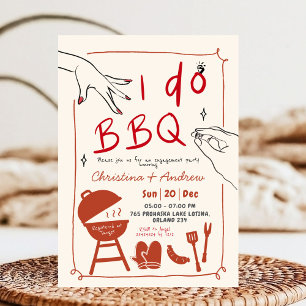 Invitación Fiesta de compromiso de barbacoa en el patio trase