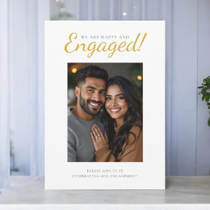 Invitación fiesta de compromiso de boda de fotografía simple