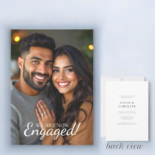 Invitación fiesta de compromiso de boda de fotografía simple