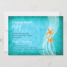 Invitación Fiesta de compromiso de boda en la playa de la par