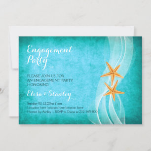 Invitación Fiesta de compromiso de boda en la playa de la par