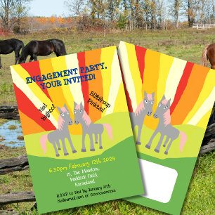 Invitación Fiesta de compromiso de caballos celebración del m