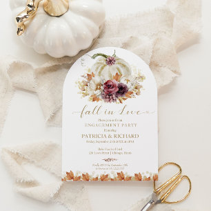 Invitación Fiesta de Compromiso de Calabaza Blanca de Otoño E