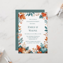 Invitación Fiesta de Compromiso de Calabaza Elegante de Herru