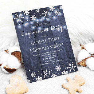 Invitación Fiesta de compromiso de copos de nieve de invierno