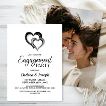 Fiesta de Compromiso de Corazones Negros y Platead