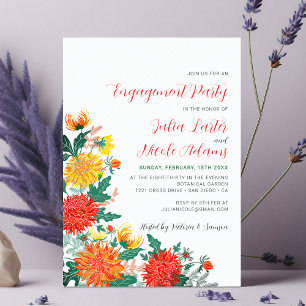 Invitación Fiesta de compromiso de Dahlia amarilla pastel de 