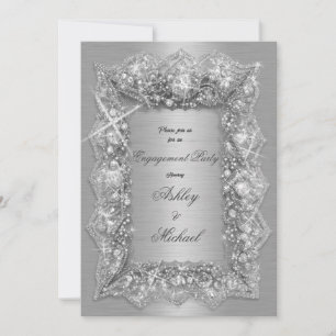 Invitación fiesta de compromiso de diamantes de luminosidad d