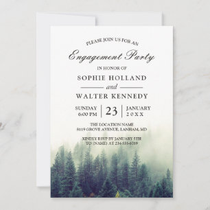 Invitación Fiesta de compromiso de ducha de bodas forestales