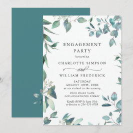 Invitación FIESTA DE COMPROMISO de Eucalipto Verde Acuarela