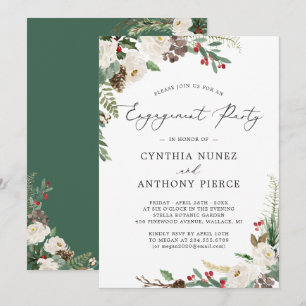 Invitación Fiesta de compromiso de feriado de Moda floral de