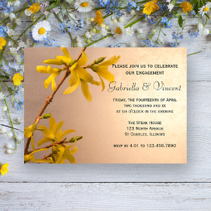 Invitación Fiesta de compromiso de flores de la primavera ama