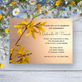Invitación Fiesta de compromiso de flores de la primavera ama