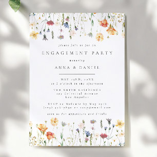 Invitación Fiesta de compromiso de flores silvestres boho pas