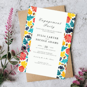 Invitación Fiesta de compromiso de girasoles al acuarela natu