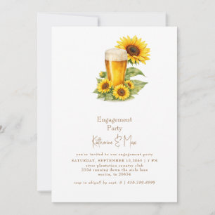 Invitación Fiesta de compromiso de girasoles y cerveza II