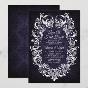 Invitación Fiesta de Compromiso de Halloween Gótico