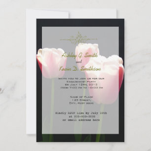 Invitación Fiesta de compromiso de hermosas flores de tulipán
