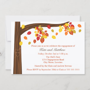 Invitación Fiesta de Compromiso de Hojas que Caen de Otoño