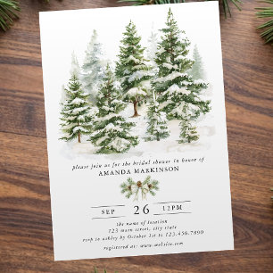 Invitación Fiesta de compromiso de invierno de hoja perenne e