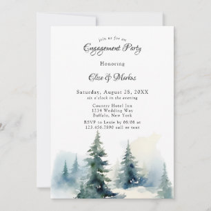 Invitación Fiesta de compromiso de invierno del árbol de Navi