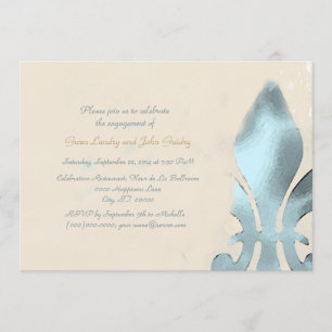Invitación Fiesta de compromiso de la flor de lis del estilo
