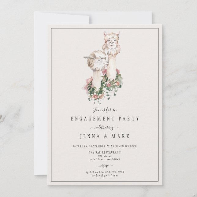 Invitación Fiesta de compromiso de la pareja de novias llamad (Anverso)