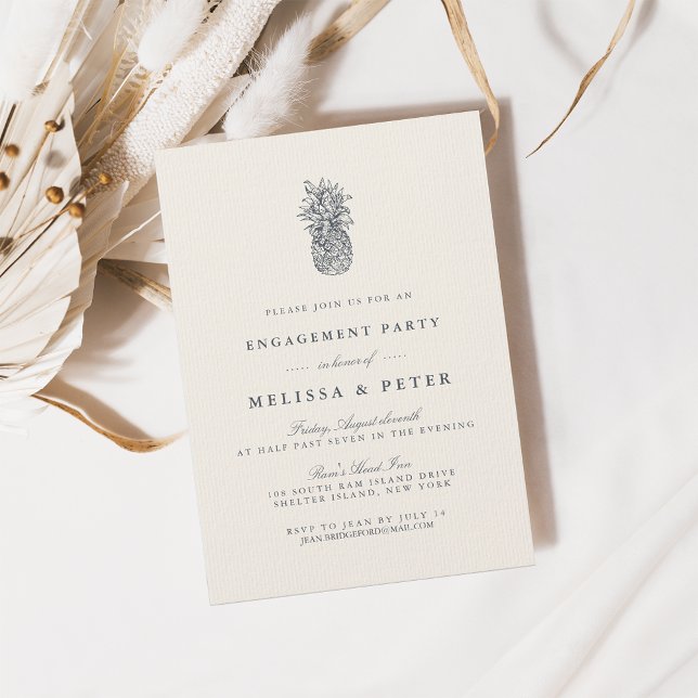 Invitación Fiesta de compromiso de la piña de la vieja isla (Subido por el creador)