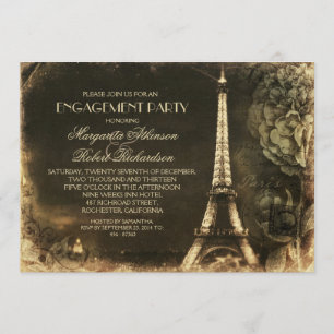 Invitación Fiesta de compromiso de la torre Eiffel de París
