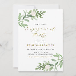 Invitación Fiesta de compromiso de las flores y la vegetación