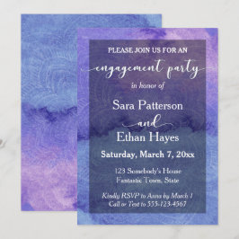 Invitación Fiesta de Compromiso de Mandala Acuarela Púrpura