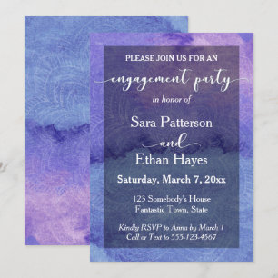 Invitación Fiesta de Compromiso de Mandala Acuarela Púrpura
