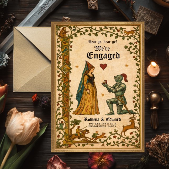Invitación Fiesta de compromiso de manuscrito medieval  (Subido por el creador)