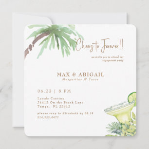 Invitación Fiesta de compromiso de Margaritas Tropicales y Ta