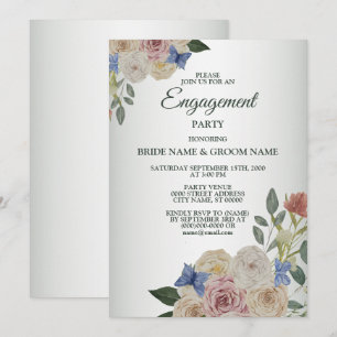 Invitación Fiesta de Compromiso de Mariposa Floral Colorida d