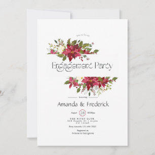 Invitación Fiesta de compromiso de Navidad con Holly y Poinse
