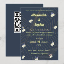 Fiesta de compromiso de Navy & Floral Blanco Moder
